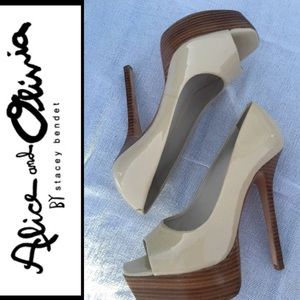 SOLD...Alice & Olivia platform stiletto leathe